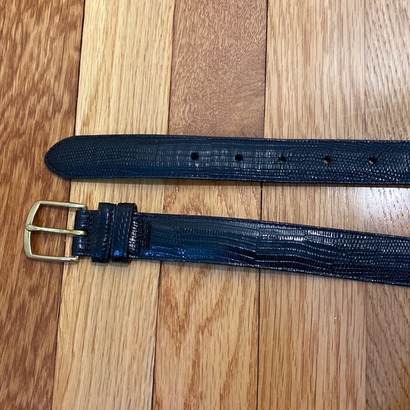 Coach Accessories Vintage Coach Lizard And Solid Brass Made In Usa Black Belt Style 387 32